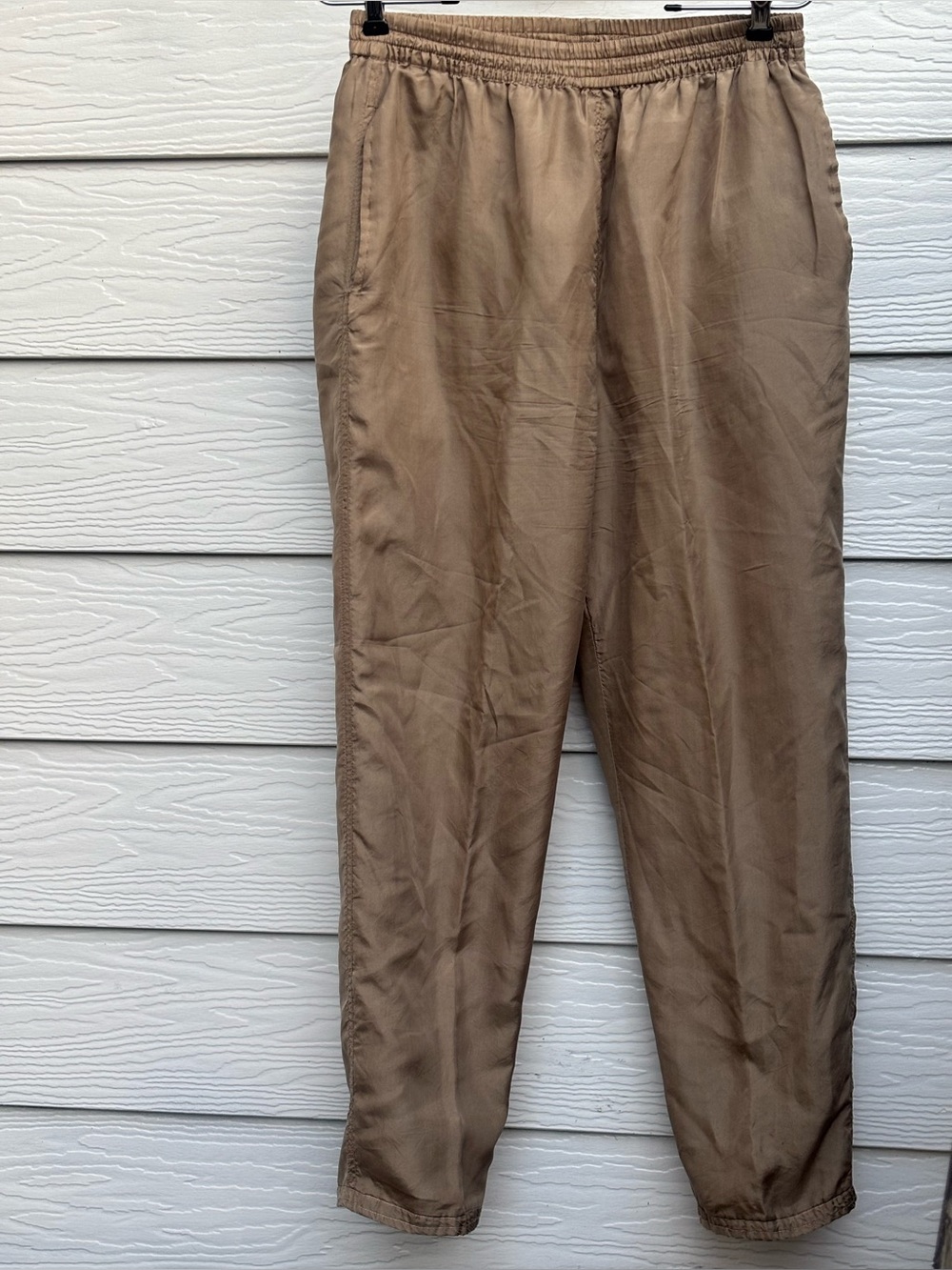 Outbrook Silk Tan Camel Luxury Wearable Trousers Pants Women’s Size Medium
